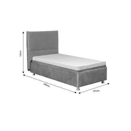 Κρεβάτι Rizko Μονό Με Αποθηκευτικό Χώρο Φυσικό 120X200