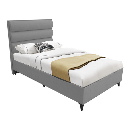 Κρεβάτι Μονό Luxe Με Αποθηκευτικό Χώρο Γκρι Ύφασμα 120X200