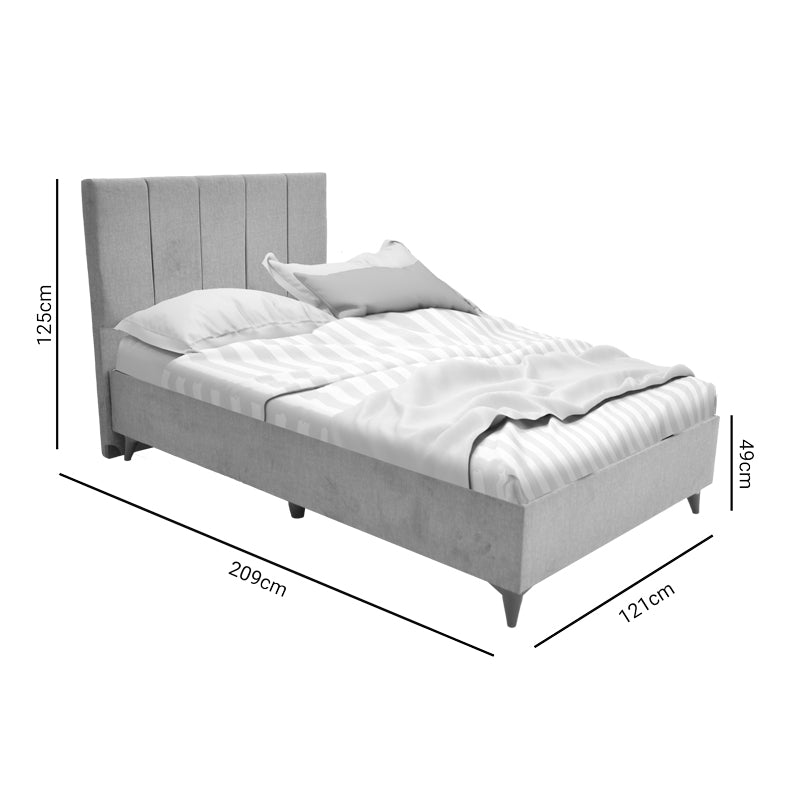 Κρεβάτι Μονό Dreamland Με Αποθηκευτικό Χώρο Κρεμ Ύφασμα 120X200