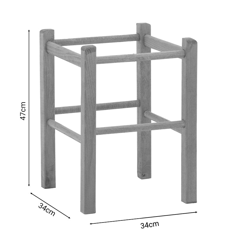 Σκαμπό Καφενείου Oligor Μασίφ Ξύλο Οξιάς Λούστρο Καρυδί 34x34x47