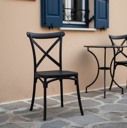 Καρέκλα Crossie Στοιβαζόμενη PP σε Ανθρακί Απόχρωση 38x46.5x82