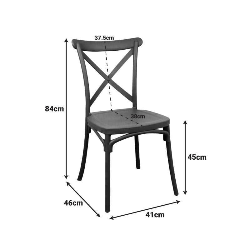 Καρέκλα Crossie Στοιβαζόμενη Μπορντό PP 41x46x84