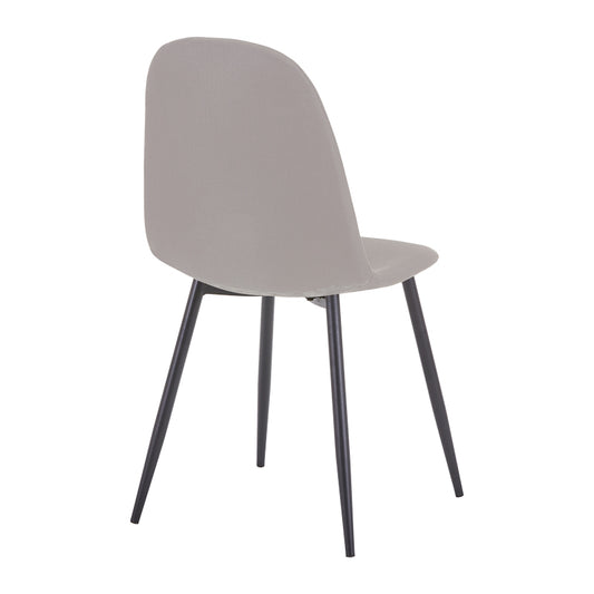 Καρέκλα Bella Ανοιχτό Γκρι Ύφασμα-Πόδι Μαύρο Μέταλλο 43x52x88