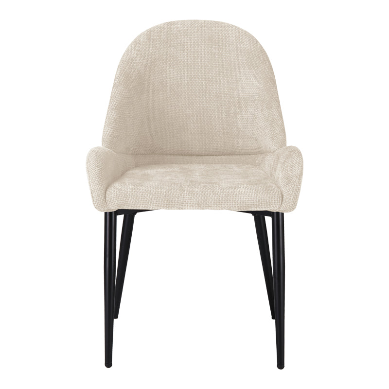 Finda Chair White Fabric with Black Metal Leg 59x58x86.5