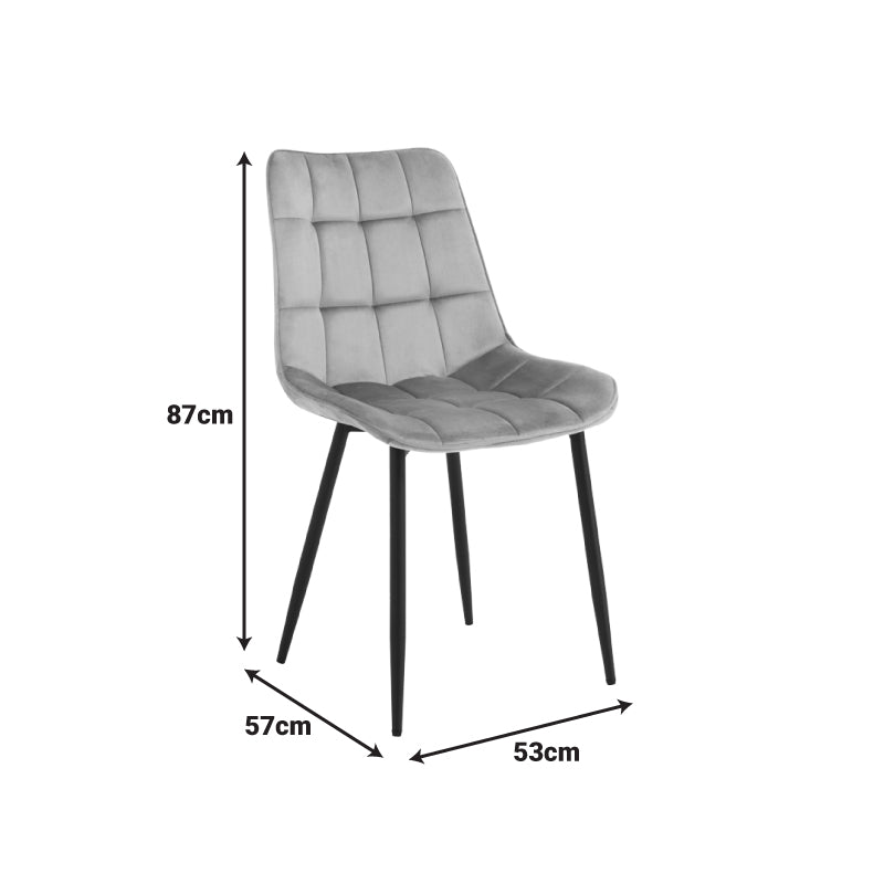 Berne Chair Cream Velvet with Natural Tone Metal Leg 53x57x87