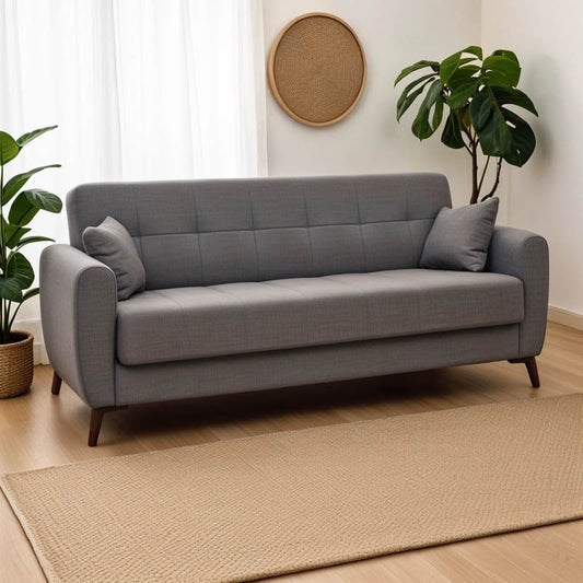 Καναπές-Κρεβάτι με Αποθηκευτικό Χώρο Τριθέσιος Lincoln Ανθρακί Ύφασμα 225x75x85