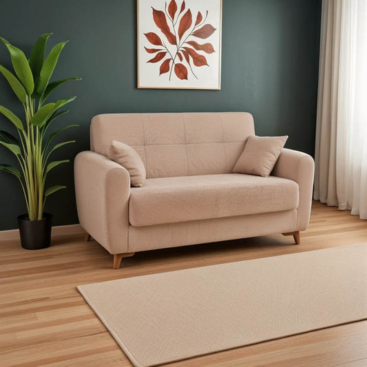 Καναπές-Κρεβάτι με Αποθηκευτικό Χώρο Διθέσιος Lincoln Μπεζ Ύφασμα 165x75x85