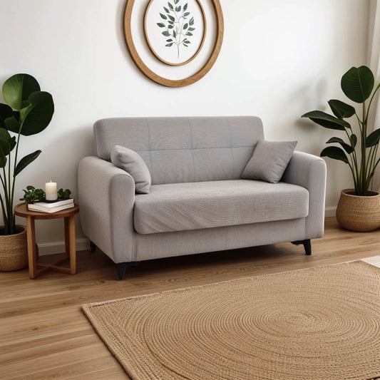 Καναπές-Κρεβάτι με Αποθηκευτικό Χώρο Διθέσιος Lincoln Ανοιχτό Γκρι Ύφασμα 165x75x85