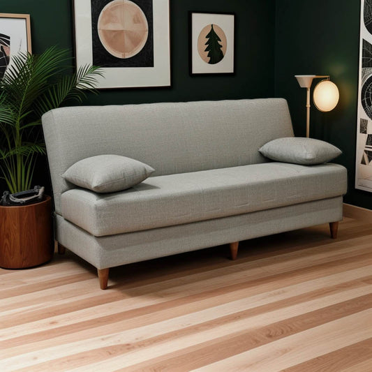 Καναπές-Κρεβάτι με Αποθηκευτικό Χώρο Τριθέσιος Romina Ανοιχτό Γκρι Ύφασμα 190x75x85