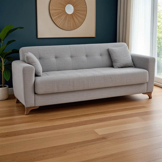 Καναπές-Κρεβάτι με Αποθηκευτικό Χώρο Τριθέσιος Modesto Γκρι Ύφασμα 215x85x80