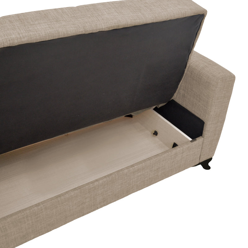 Σετ Σαλονιού 2 Τεμ Modesto Ύφασμα σε Ανοιχτή Καφέ Απόχρωση