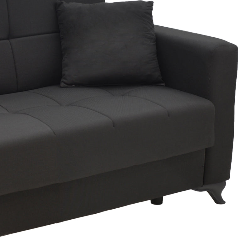 Σετ Σαλονιού 2 Τεμ Modesto Ύφασμα σε Μαύρη Απόχρωση