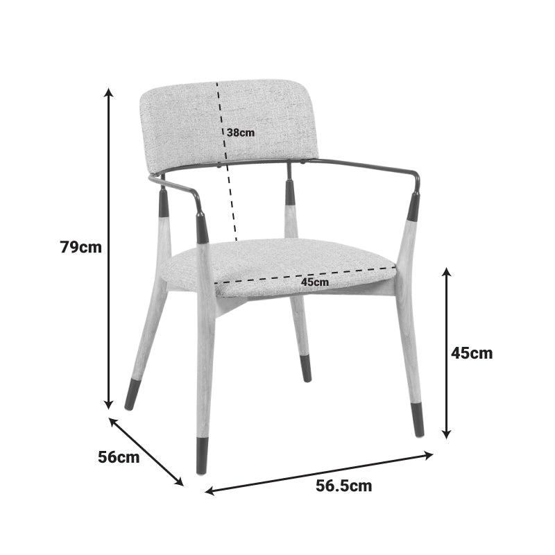 Πολυθρόνα Sentana Μέταλλο-Ξύλο και Ύφασμα σε Μπεζ-Καφέ Απόχρωση 56.5x56x79