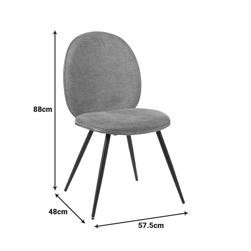 Καρέκλα Nerezy Ξύλο σε Καρυδί με Γκρι Ύφασμα 57.5x48x88