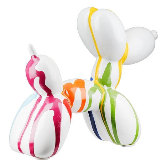 Φιγούρα Dog "Colori" Balloon Dog Κεραμικό Multi-Coloured Λευκό 18.5x7.5x15