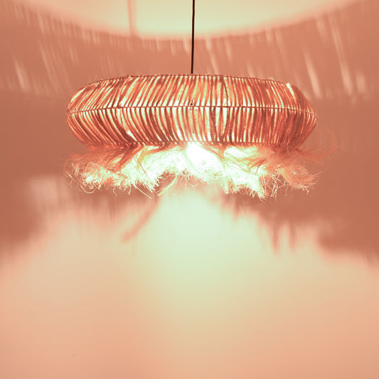 Φωτιστικό Οροφής Coanze Abaca Ξύλο σε Φυσικό Χρώμα Φ65x35