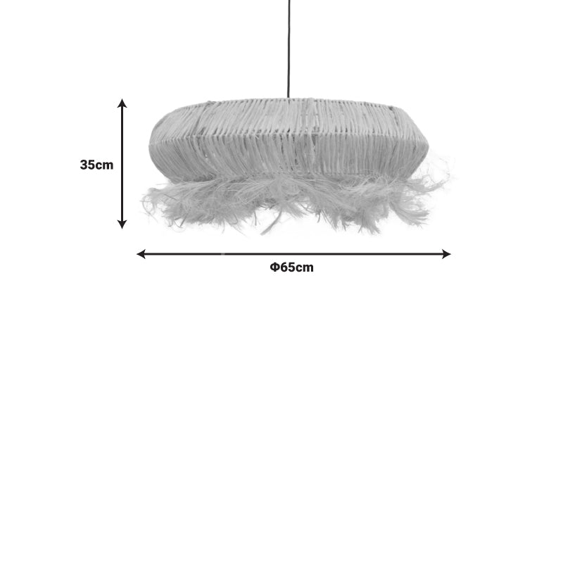 Φωτιστικό Οροφής Coanze Abaca Ξύλο σε Φυσικό Χρώμα Φ65x35