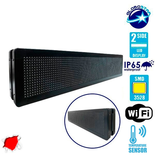90301 Κυλιόμενη Ψηφιακή Επιγραφή P10 LED SMD AC 220-240V με Wi-Fi - Αδιάβροχή IP65 - Διπλής Όψης - Μ104 x Π12 x Υ20cm Κόκκινο