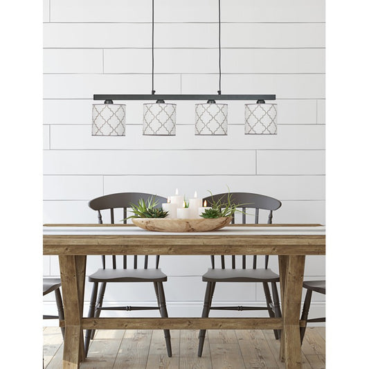 Φωτιστικό Πολύφωτο 4φ Μέταλλο/Αμπαζούρ Λευκό Ε27