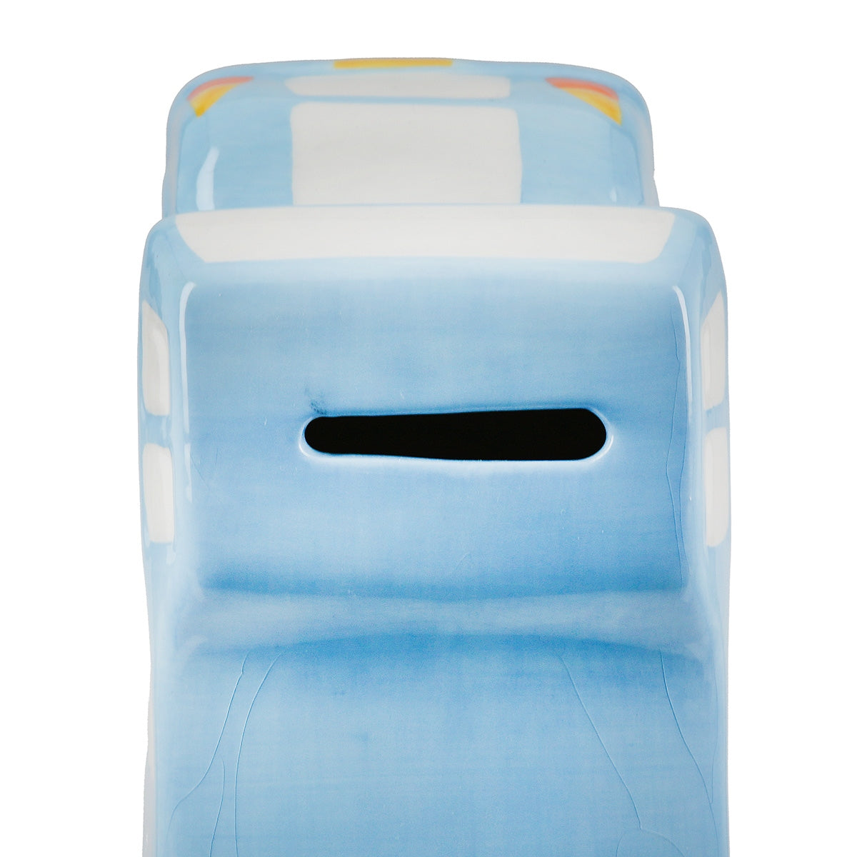 Money Box Αυτοκινούμενο Τροχόσπιτο Κεραμικό Μπλε 15x7x9