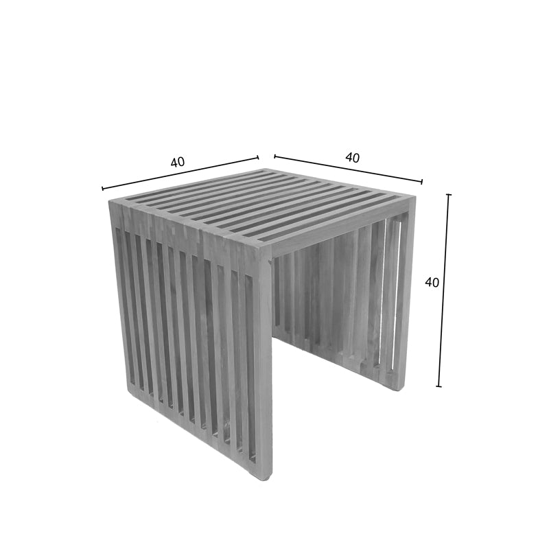 Βοηθητικό Τραπέζι Saimon Teak Ξύλο σε Φυσική Απόχρωση 40x40x40