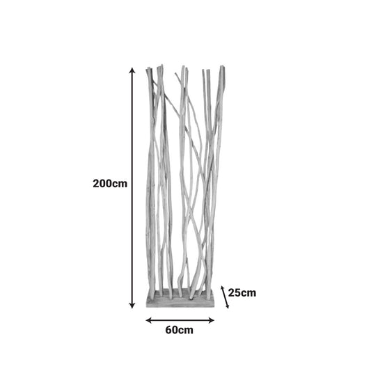 Διακοσμητικό Δαπέδου Barbin Teak-Suar Ξύλο σε Φυσική Απόχρωση 60x25x200