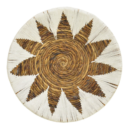 Διακοσμητικό Τοίχου Circy Σετ 3 Τεμ Ψάθα σε Λευκή-Μπεζ Απόχρωση