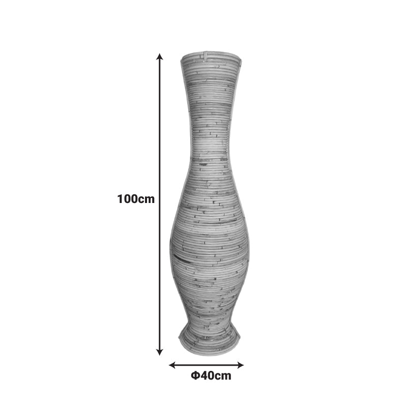 Βάζο Virnia PE Rattan σε Φυσική Απόχρωση Φ40x100