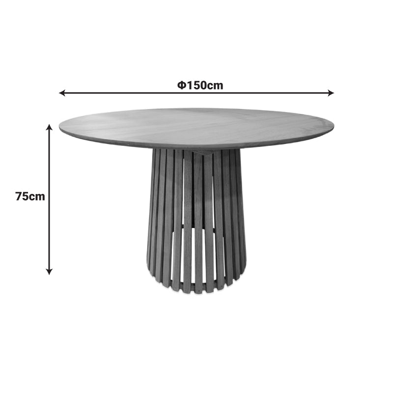 Τραπέζι Kenda I Mindi Ξύλο σε Φυσική Απόχρωση Φ150x75
