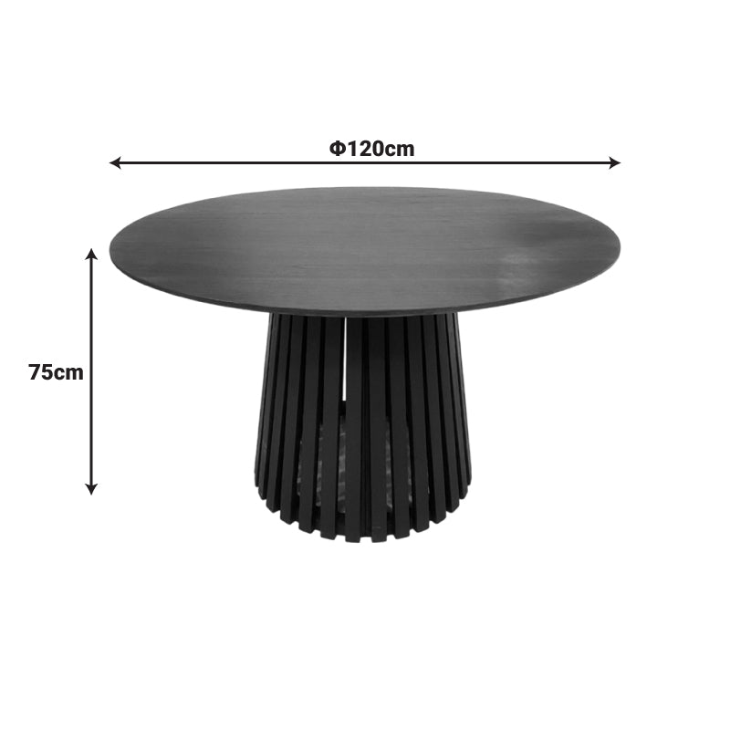 Kenda I Mindi Wood Table Black Φ120x75