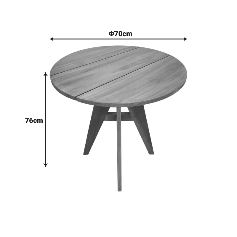 Τραπέζι Cadrada Teak Ξύλο σε Φυσική Απόχρωση Φ70x76