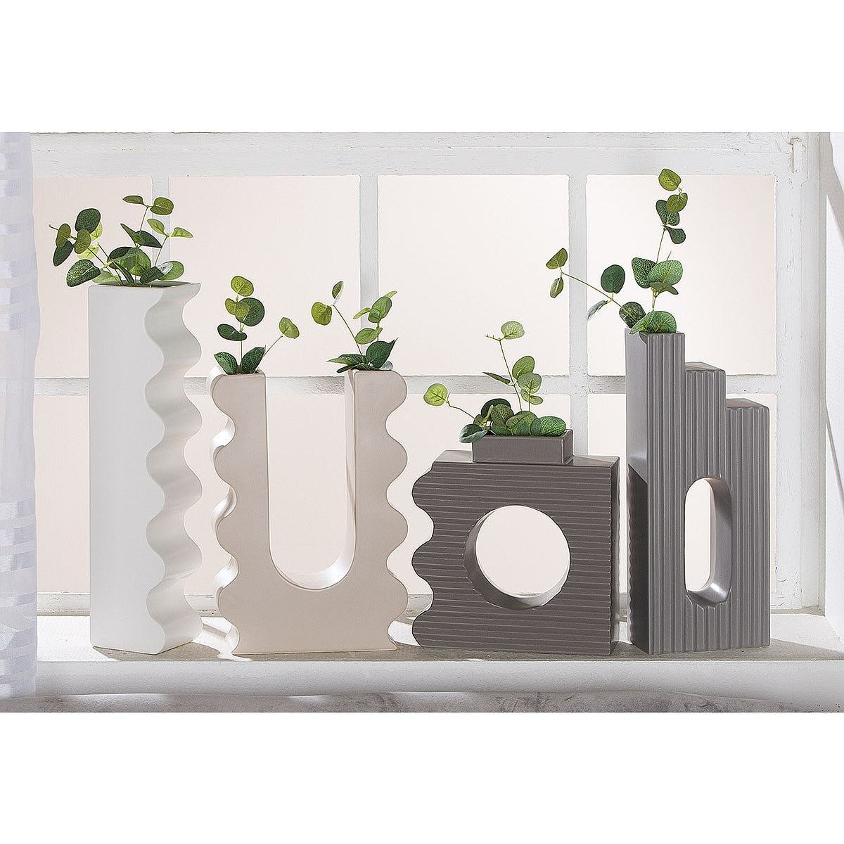 Βάζο Λευκό Κεραμικό 10x8.5x41