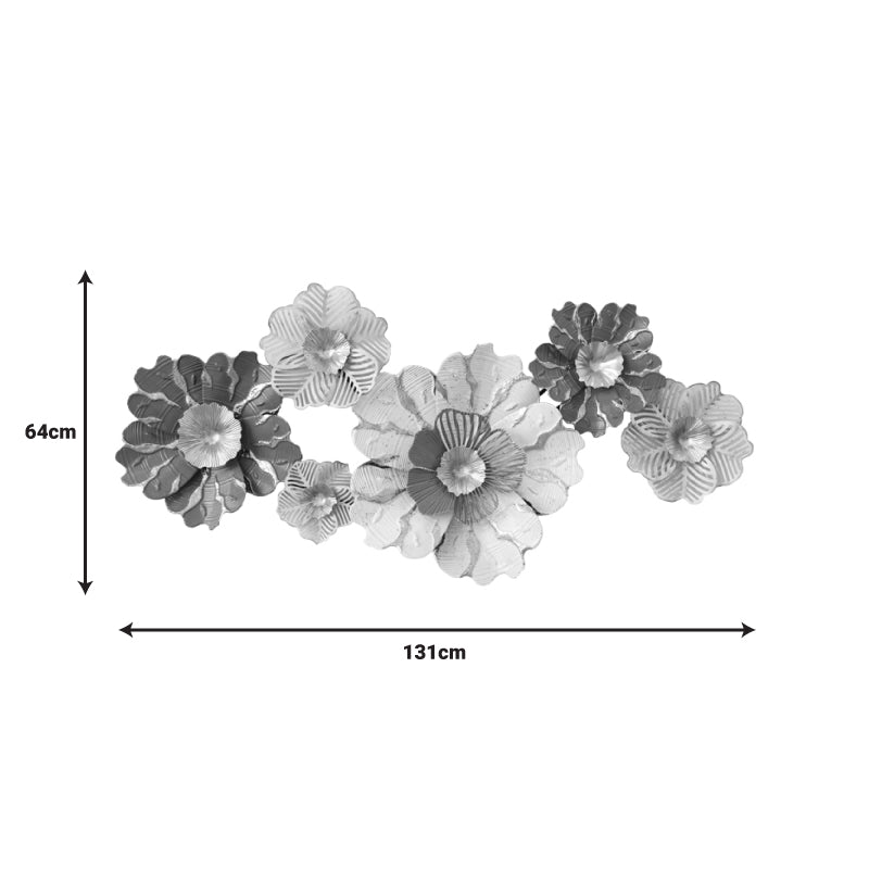 Διακοσμητικό Τοίχου Daisy Μέταλλο σε Χρυσή-Λευκή Απόχρωση 131x64x9.5
