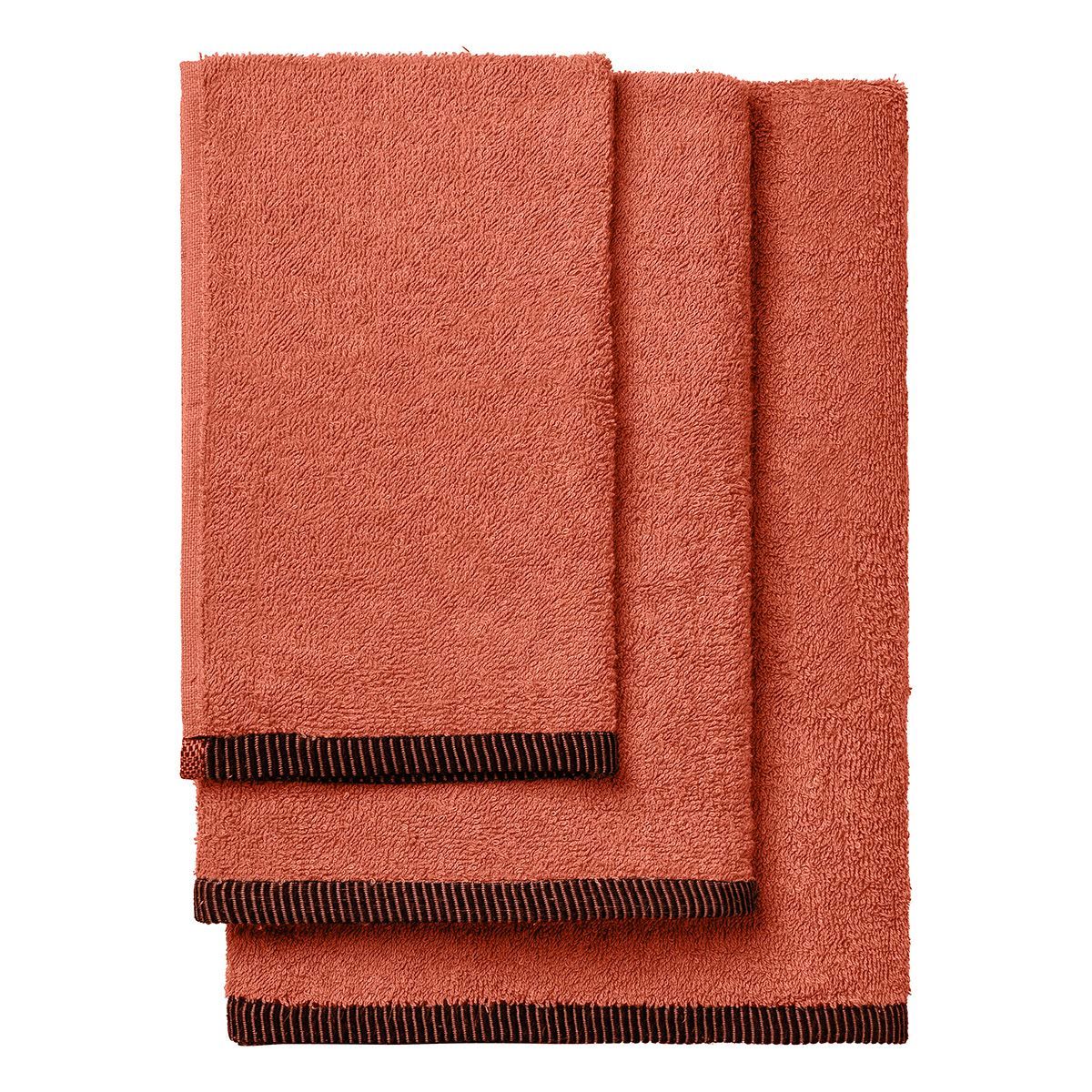 Σετ Πετσέτες Art 3452 Σετ 3 Τμχ Κεραμιδί