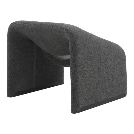 Πολυθρόνα Clous Μπουκλέ Ύφασμα σε Ανθρακί Απόχρωση 86x77x73.5