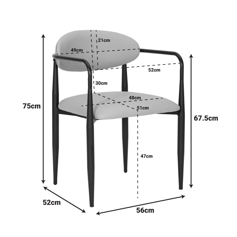 Πολυθρόνα Kalone PU σε Μαύρη Απόχρωση 56x55x78