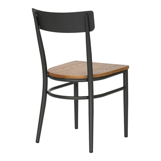 Καρέκλα Zerca Σκελετός Ανθρακί Μέταλλο με Rubberwood σε Φυσική Απόχρωση 49x44x82