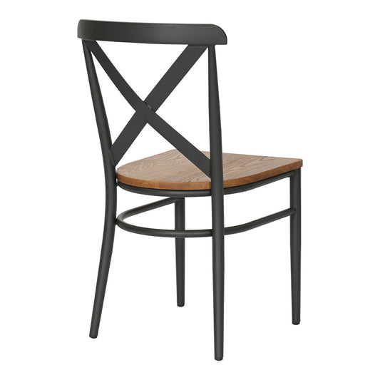 Καρέκλα Ferona Σκελετός Ανθρακί Μέταλλο με Rubberwood σε Φυσική Απόχρωση 52.5x44.5x84