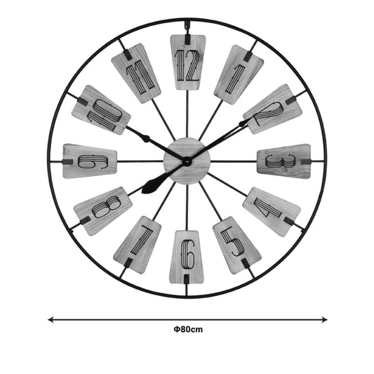 Ρολόι Τοίχου Fepo Μέταλλο σε Μαύρη Απόχρωση 80x3x80