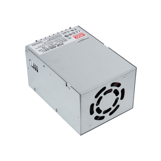 MEANWELL-PSP600-24 90791 Τροφοδοτικό/Μετασχηματιστής Class I PELV 600W 25A AC 220-240V σε DC 24V IP20 - Ρυθμιζόμενo από DC 20V έως DC 26.4V - Ασημί - Μ17 x Π12 x Υ9.3