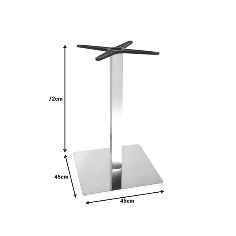 Βάση Τραπεζιού Galax Αλουμινίου σε Ασημί Απόχρωση 45x45x72