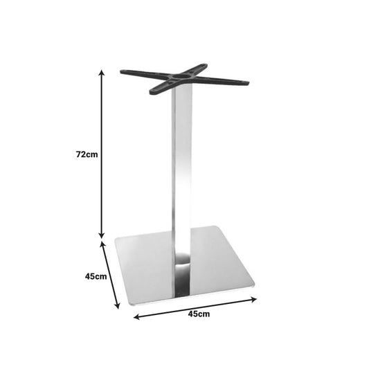 Βάση Τραπεζιού Galax Αλουμινίου σε Ασημί Απόχρωση 45x45x72