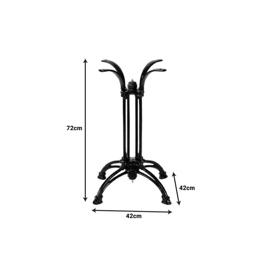 Βάση Τραπεζιού Astu Μεταλλική σε Μαύρη Απόχρωση 42x42x72