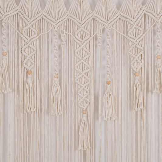 35500 Μακραμέ Κουρτίνα Χειροποίητη Μπεζ Π100 x Υ180cm