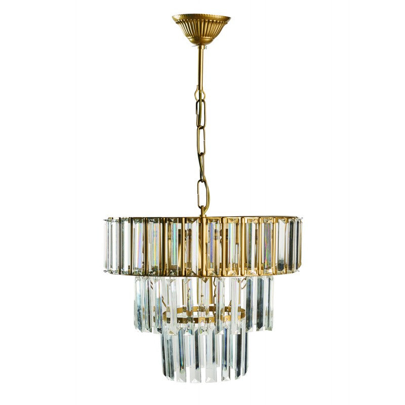 Φωτιστικό Πολύφωτο 5φ Μέταλλο Χρυσό Κρύσταλλα Ε14