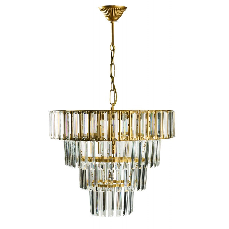 Φωτιστικό Πολύφωτο 7φ Μέταλλο Χρυσό Κρύσταλλα Ε14