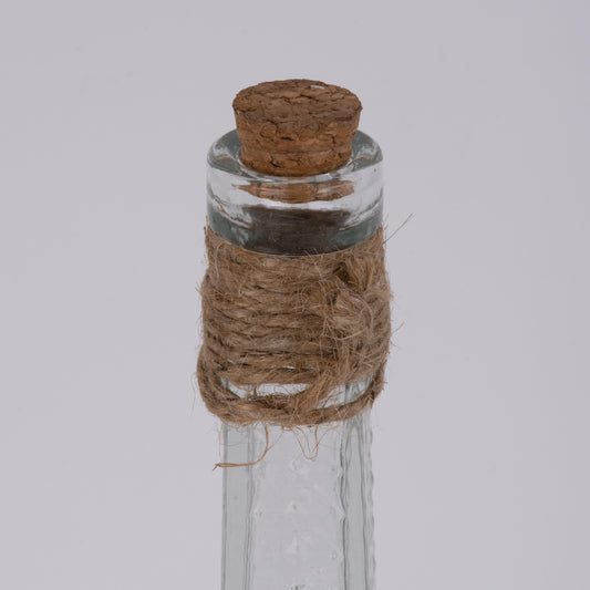 LUCY 35617 Διακοσμητικό Βάζο Γυάλινο Διάφανο με Σχοινί Φ10 x Υ23.3cm