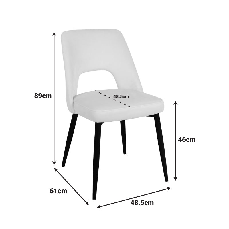 Καρέκλα Murde Μπεζ Βελούδο και Μεταλλικά Πόδια σε Μαύρη Απόχρωση 48.5x61x89