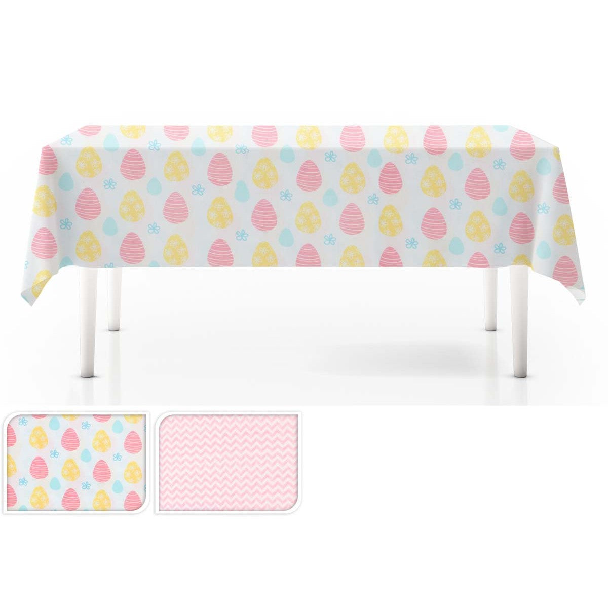 Τραπεζομάντηλο με Αυγά Πολυεστέρα Ροζ 140x240εκ 2 Σχδ