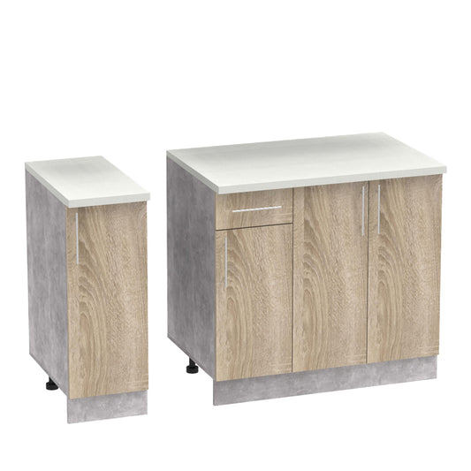 Σύνθεση Κουζίνας Festa II Μελαμίνη σε Sonoma Απόχρωση 120x60x85